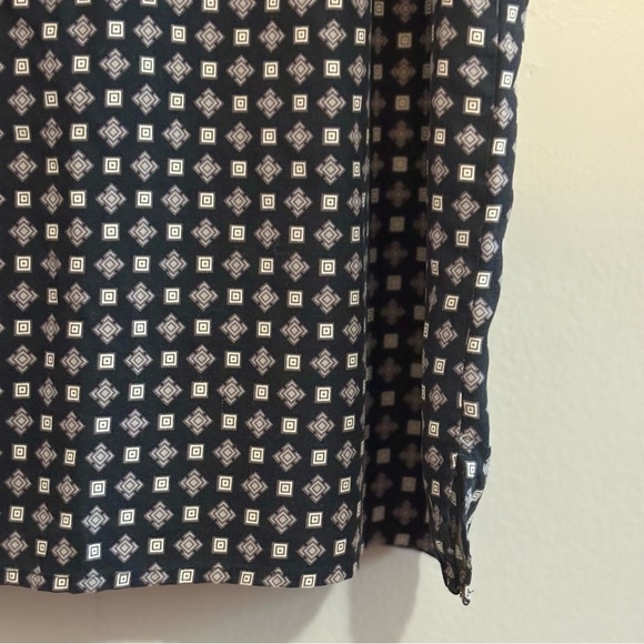VINTAGE SILK Black & Grey Pattern 100% Silk Button Down Shirt - Picture 13 of 14